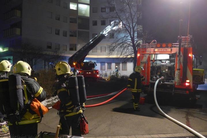 Brand Tiefgarage Hochhaus Hopfenburg - Reutlingen - 07.02.2015 - Bild #1